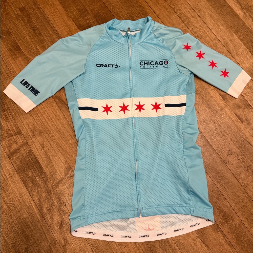 Craft Light Blue Women’s Cycling Jersey - Chicago Triathlon / Size Small